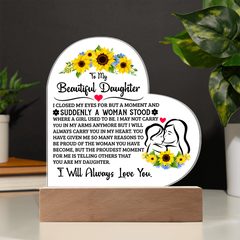 To My Daughter Proud – Acrylic Heart Plaque